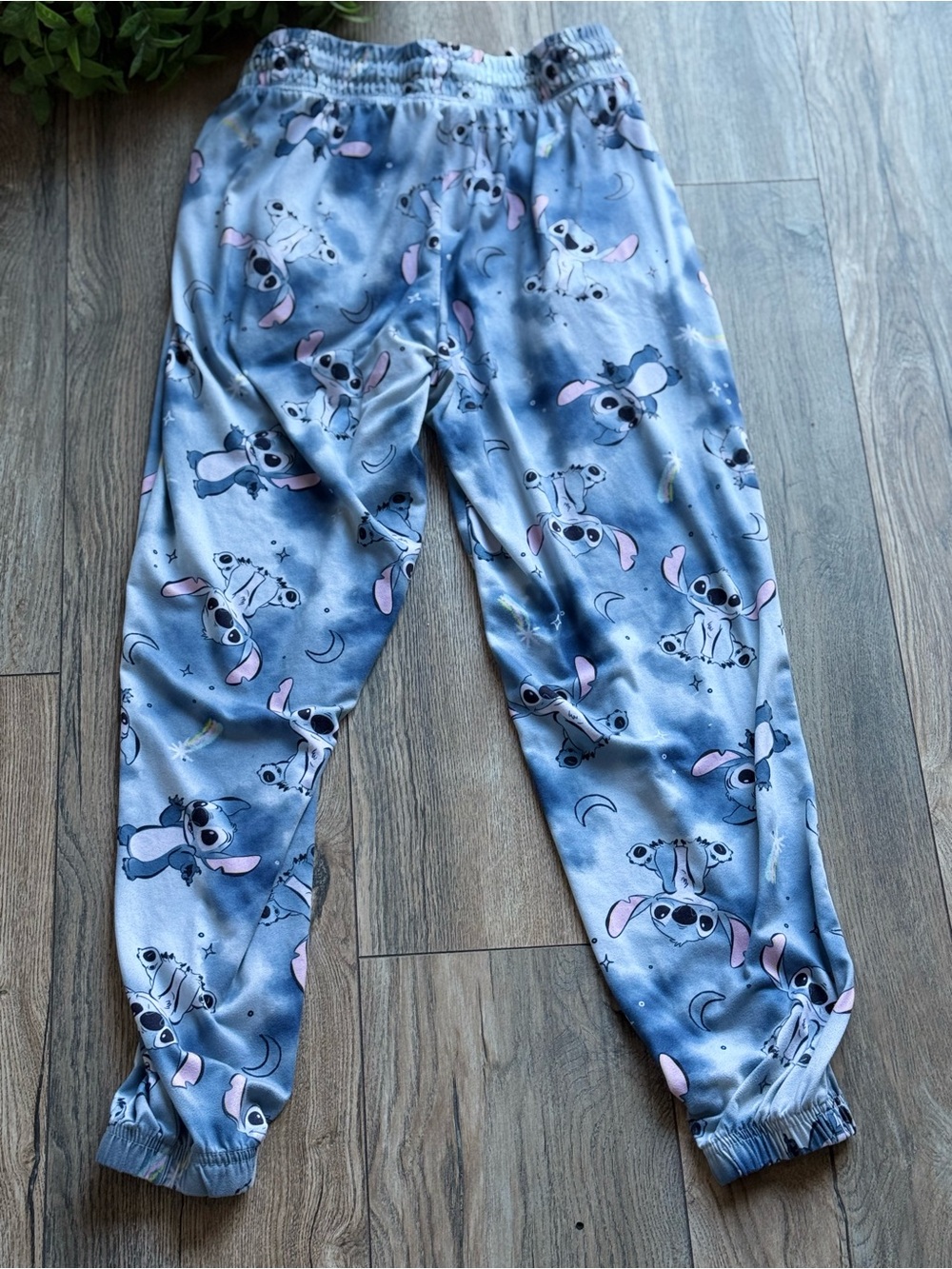 Disney Blue Stitch Print Fleece Pajama Pants - Picture 2 of 4